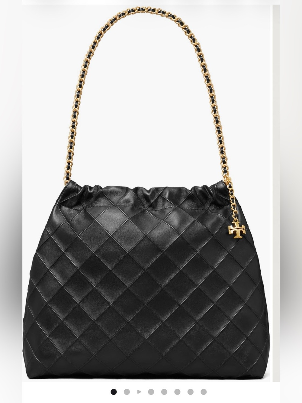 Tory Burch quilted Fleming hobo bag in Black